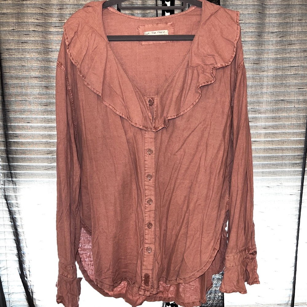 Free People Dusty Pink Button Down